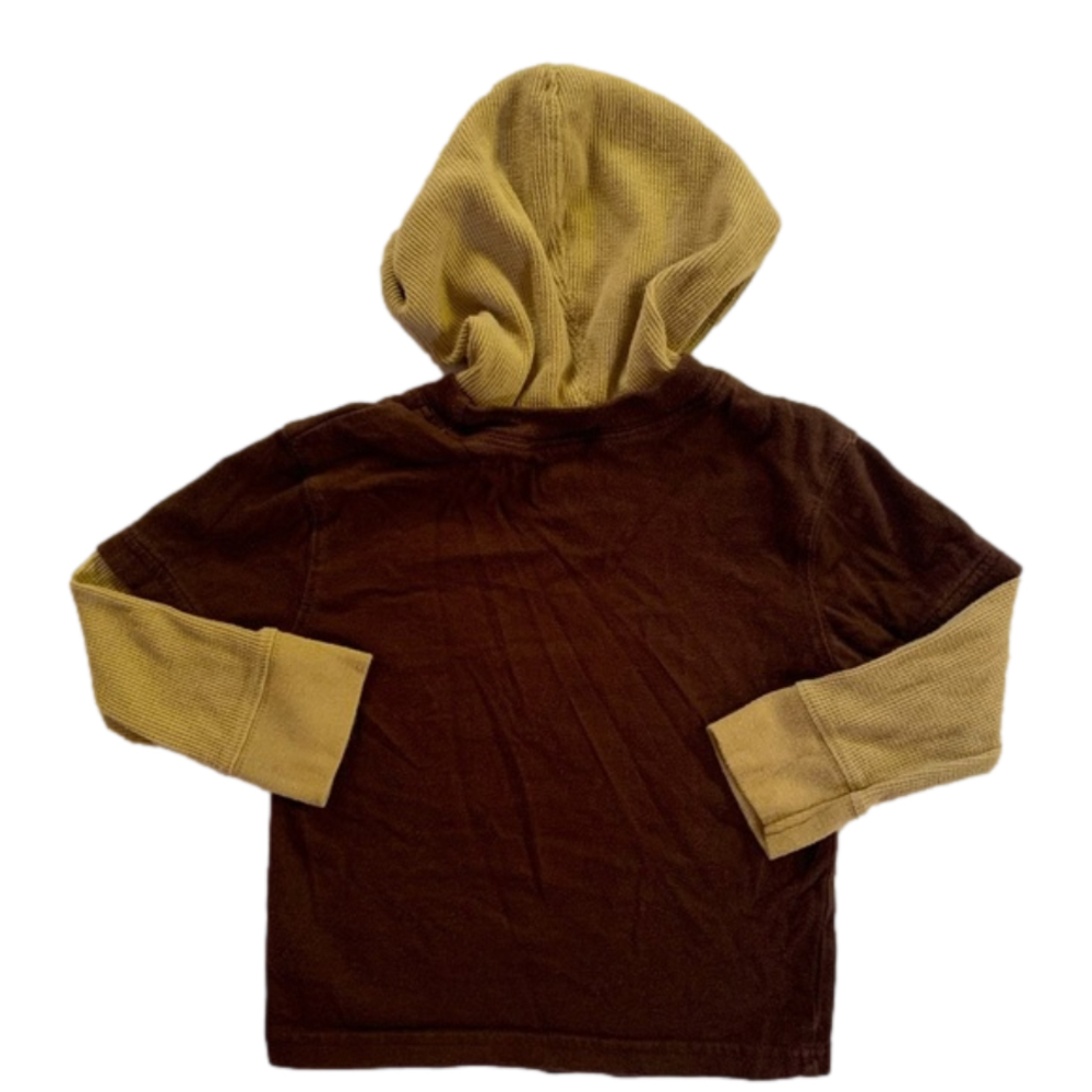 Garanimals TRex Brown Tan Long Sleeve Hooded Shirt Size 24mos - Picture 3 of 5